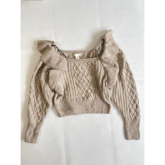 NWT H&M Bloggers Favorite Flounce Ruffle Sweater - Picture 3 of 7